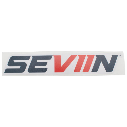 Black and red SEVIIN logo decal on white transfer paper.