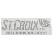 Decal of the st. croix logo in black, with the text "Best rods on earth" underneath it.