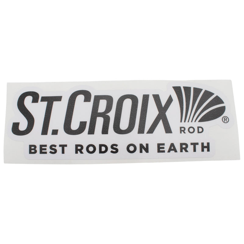 Black St. Croix rod logo carpet decal with the text "best rods on earth".
