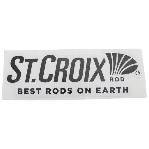 Black St. Croix rod logo carpet decal with the text "best rods on earth".