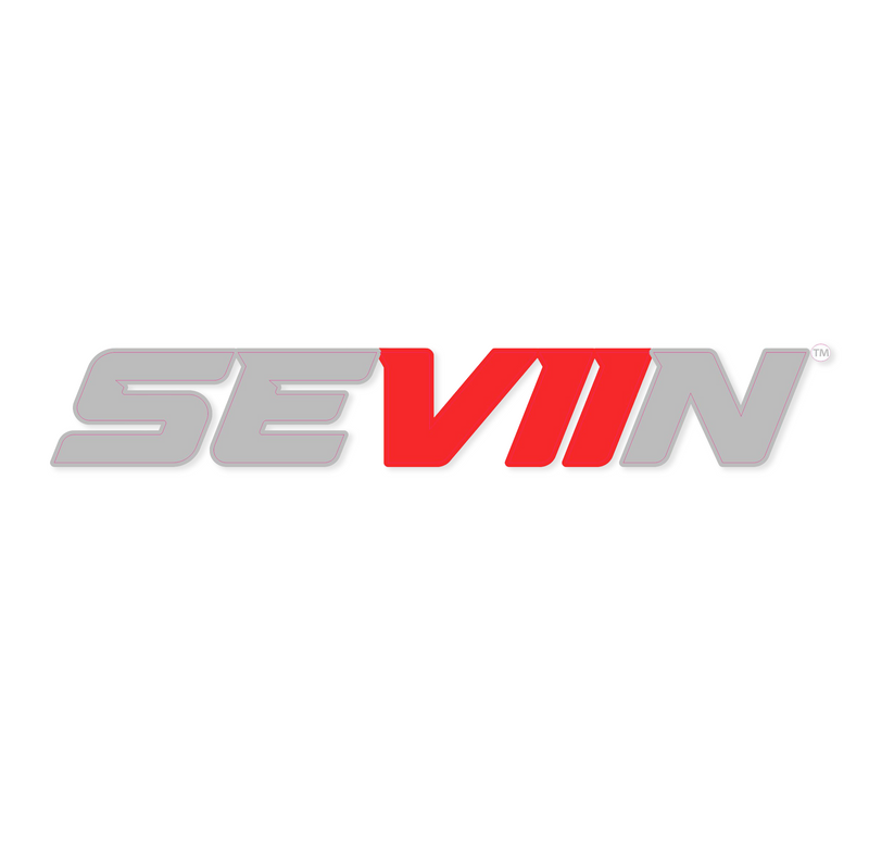 Gray and red SEVIIN logo decal