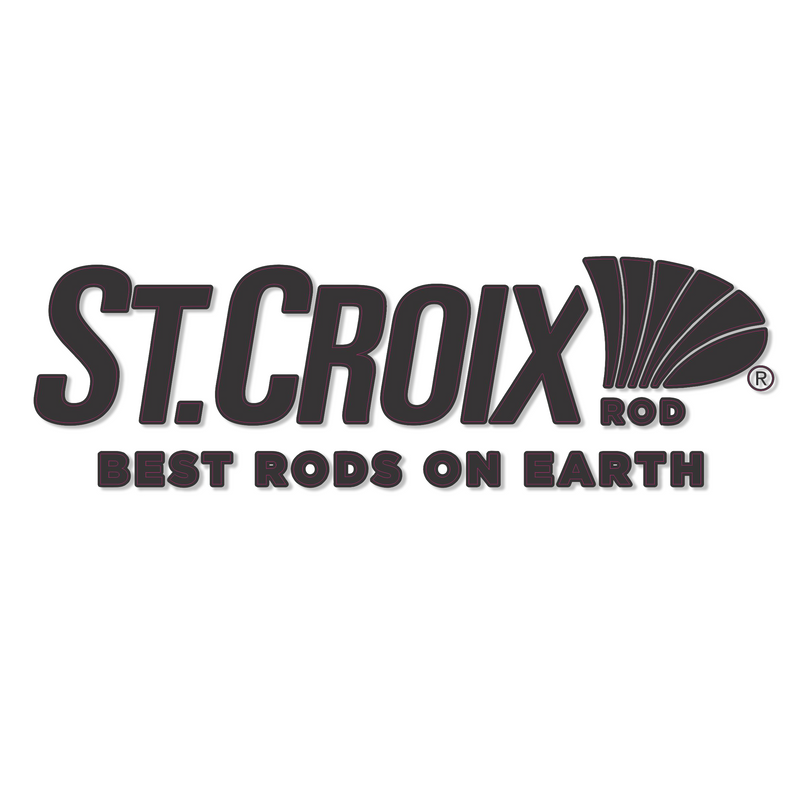 Black St. Croix rod logo with text 'Best Rods on Earth' on a white background