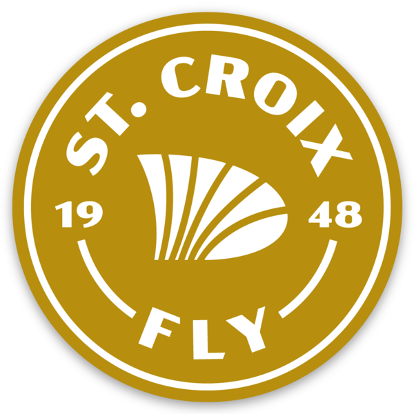 ST. CROIX FLY GOLD CIRCLE STICKER