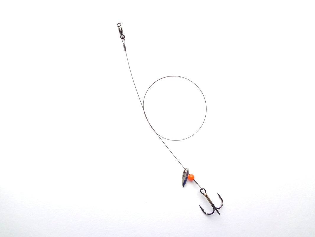 WIRE SPINNER TREBLE RIG - WILLOW BLADE