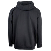Black hoodie shown from the back on a white background.