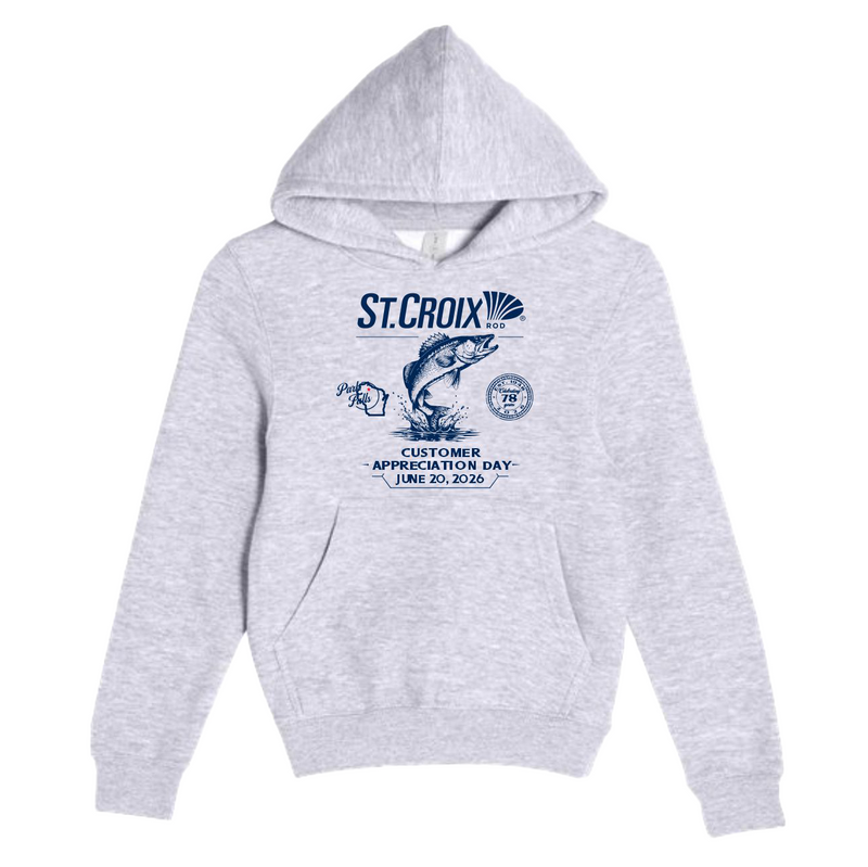 CAD HEATHER GREY YOUTH WALLEYE HOODIE