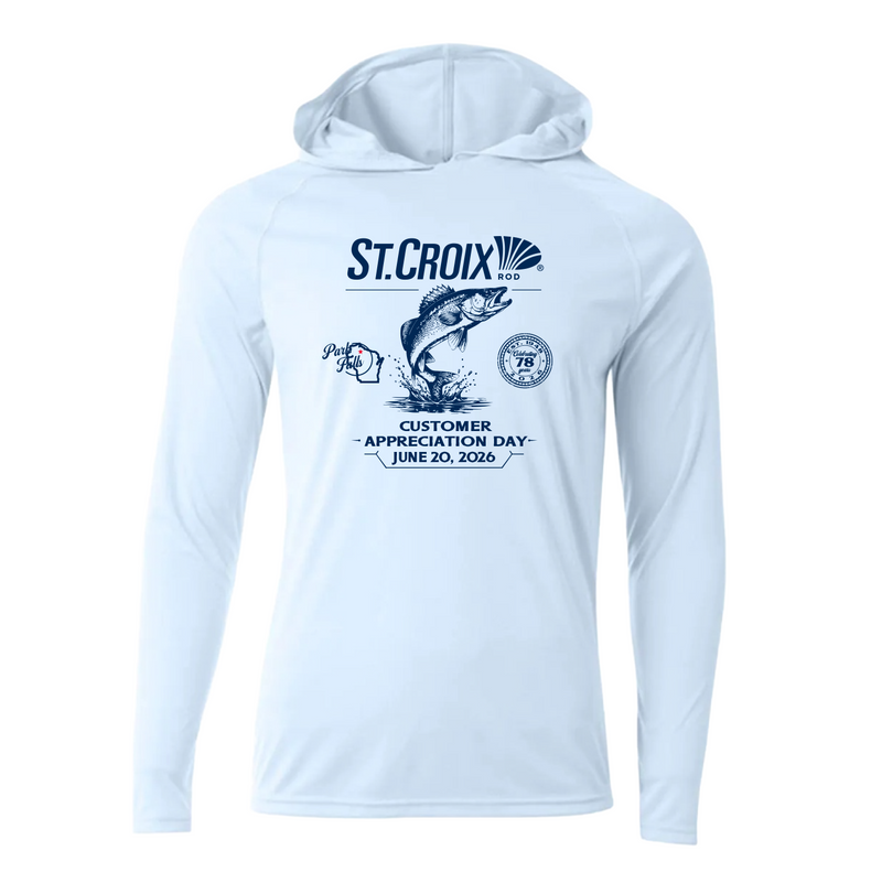 CAD PASTEL BLUE WALLEYE PERFORMANCE HOODIE