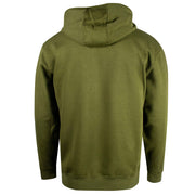 Green hoodie shown from the back on a white background.