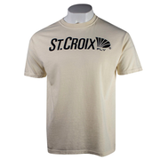 Beige t-shirt with a brown 'St. Croix Fly' logo on the chest.