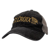 Black unstructured cap with a gold 'St. Croix Rod' logo on the front.