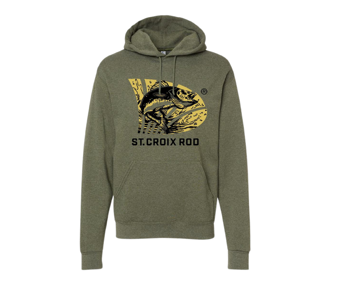 MILITARY GREEN SEASON OPENER HOODIE-WALLEYE