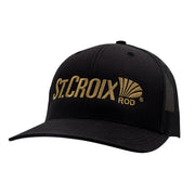 Black cap with a gold 'St. Croix Rod' logo on a white background.
