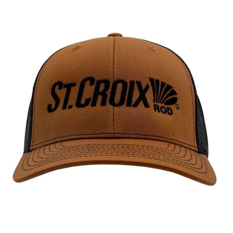 Brown cap with a black 'St. Croix Rod' logo on the front.