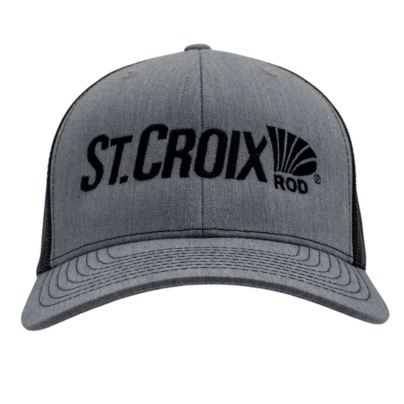 Gray and black cap with 'St. Croix Rod' logo embroidered on the front.