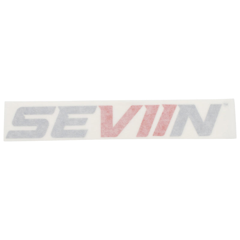 Rectangular grey and red 'SEVIIN' logo decal.