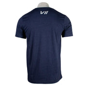 Navy t-shirt with a "VII" logo on the back below the neck.