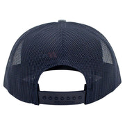 Navy blue mesh cap with snapback closure.