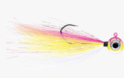 Leurres De Pêche VMC Tête Plombée Moontail Jigs - 3.5 G, Couleur Pink Fire UV - Lot De 2 - 3
