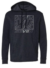 VII TOPOGRAPHIC HOODIE - BLACK