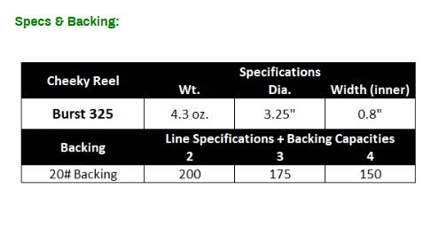 CHEEKY BURST 325 FLY REEL