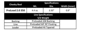 CHEEKY PRELOAD 2.0 350 FLY REEL