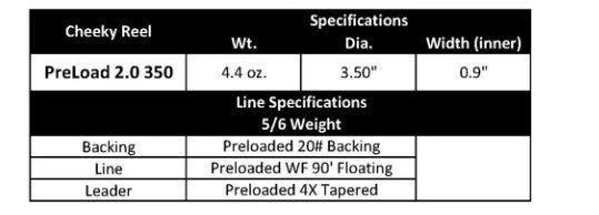 CHEEKY PRELOAD 2.0 350 FLY REEL
