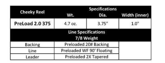 CHEEKY PRELOAD 2.0 375 FLY REEL