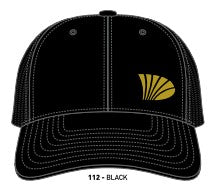 RICHARDSON 112 SOLID BLACK WITH GOLD LOGO