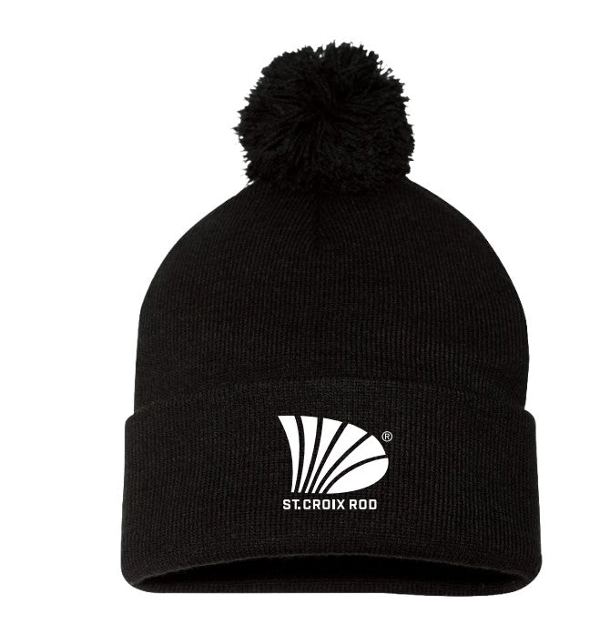 BLACK POM BEANIE