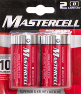 MASTERCELL D CELL BATTERIES 2PK