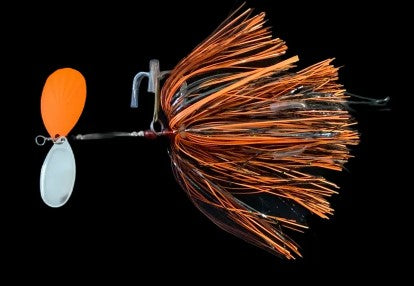SLAMIT Tinsel Hybrid Bucktail Orange-Nickle / Black Orange / Black Tube