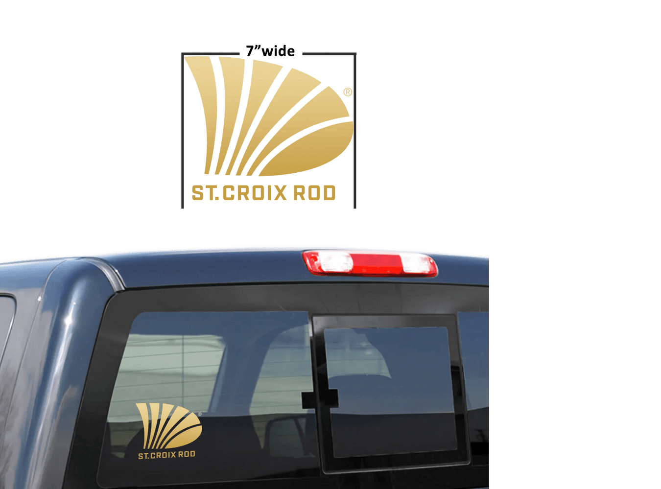POWERTEX SPORTSWEAR - ST. CROIX 7" GOLD DECAL - St. Croix Rods - Factory Store