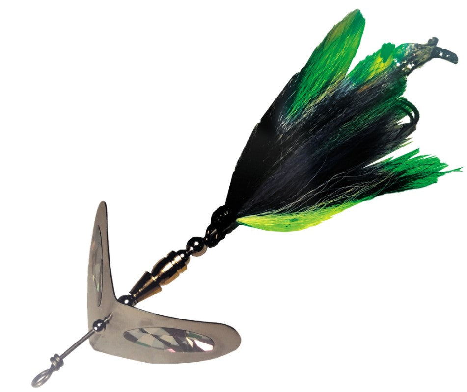 Cat's Tails Boomerang Bucktail Black/Chartreuse